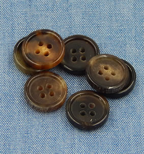 Dark brown horn buttons