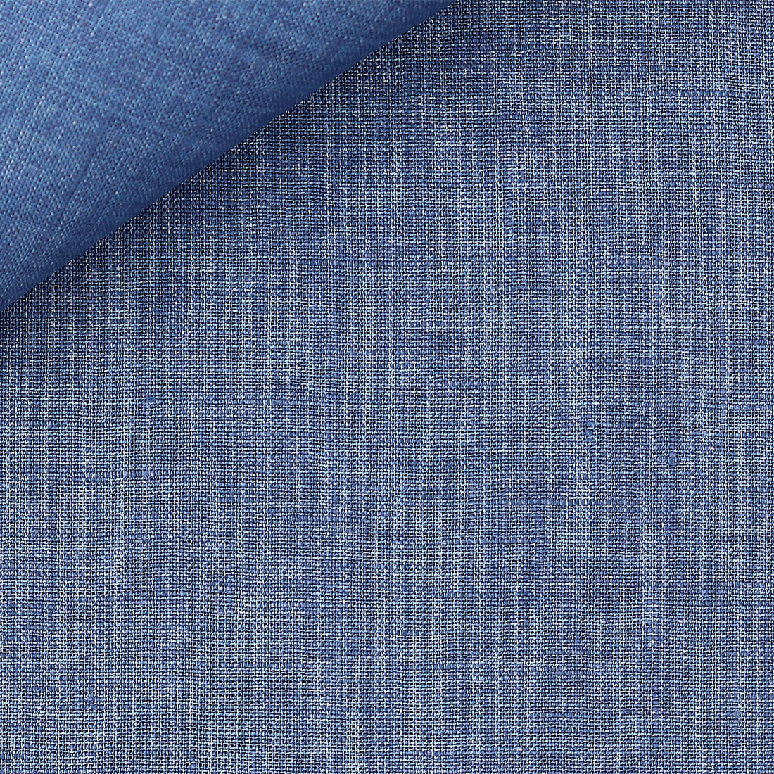 Thomas Mason solid dark blue 100% linen fabric