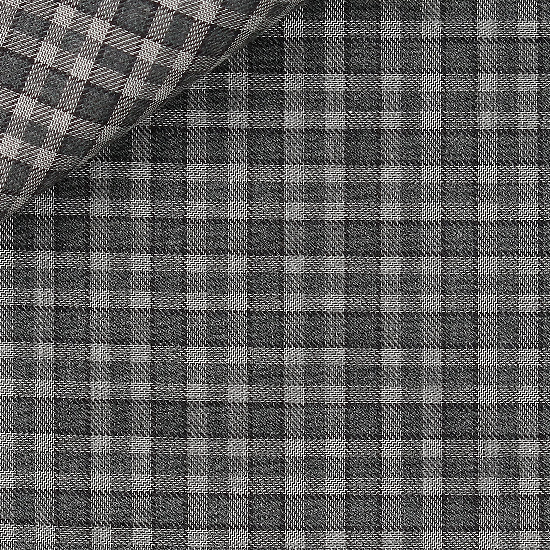 Dark and light grey checked fabric