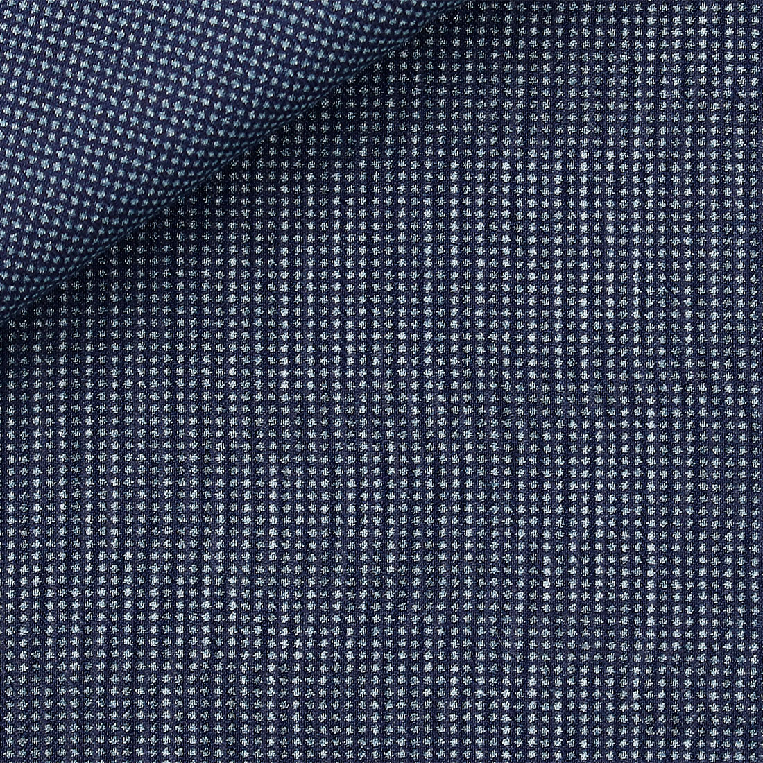 Thomas Mason indigo fabric with white polka dots