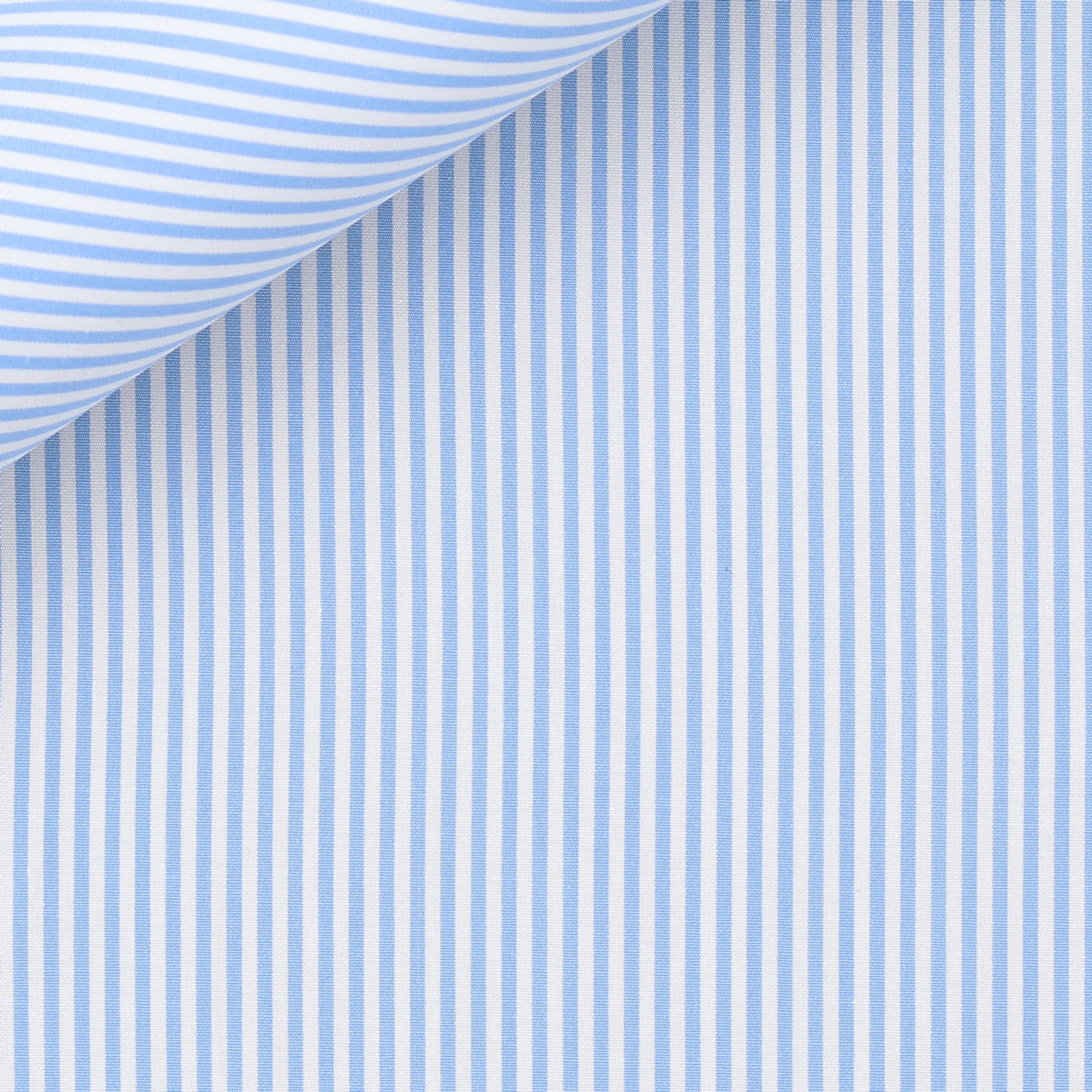 Blue and white striped fabric in crease-resistant elasticated cotton