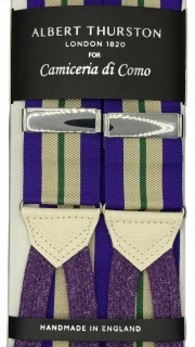Nastro Regimental viola, beige e verde scuro con passamaneria (#1314)