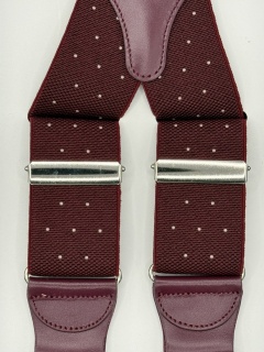Elastic braces white polka dots 35mm 4 clip (#1340)