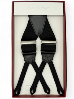 Bretelle in elastico nero con passamaneria (#1112)