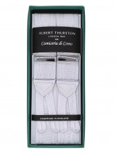 White Moiré Braces 40mm nickel fittings (#56)