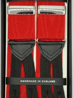 Nastro rosso Moiré pelle nera (#1210)