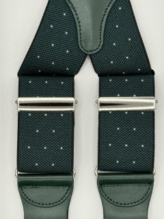 Elastic braces white polka dots 35mm 4 clip (#1344)