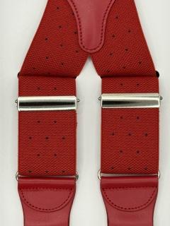 Elastic braces navy polka dots 35mm 4 clip (#1344)