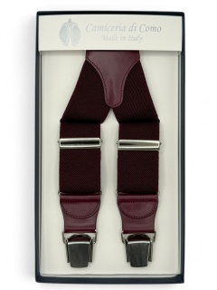 Burgundy Elastic Braces 35mm 4 clip (#1317)
