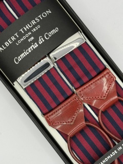 Bretelle regimental borgogna e blu (#1212)