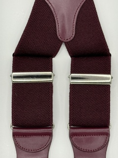 Burgundy Elastic Braces 35mm 4 clip (#1317)