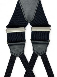 Bretelle in elastico blu midnight con passamaneria (#1207)