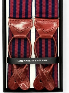 Navy and wine Striped braces (#1212)