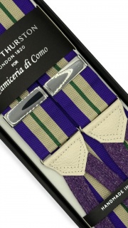 Nastro Regimental viola, beige e verde scuro con passamaneria (#1314)