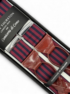 Navy and wine Striped braces (#1212)