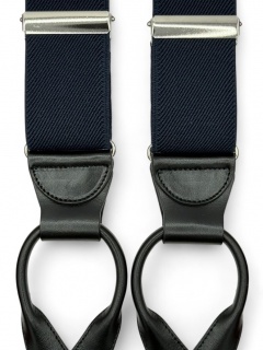 Bretelle in elastico blu con pelle nera (#1208)