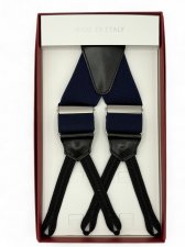 Bretelle in elastico blu navy con passamaneria (#1110)