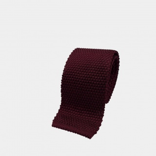 Cravatta Made in Como in seta tricot colore bordeaux 6cm x 148cm