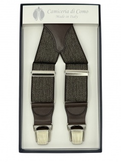 Elastico spigato marrone 35mm 4 clips (#1248)