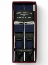 Navy braces black GT leather ends (#1170)