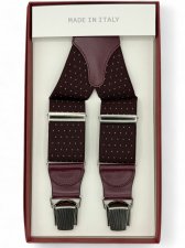 Burgundy Elastic Braces 35mm 4 clip (#1189)
