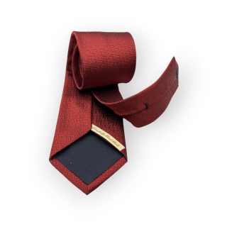 Cravatta Made in Como in pura seta jacquard rossa 8cm x 150cm