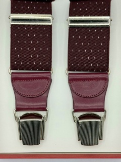 Burgundy Elastic Braces 35mm 4 clip (#1189)