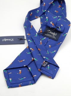 Blue golf print Silk Tie