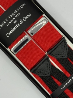 Nastro rosso Moiré pelle nera (#1210)