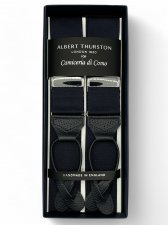 Midnight Braces with navy Brogue Leather Ends (#1169)