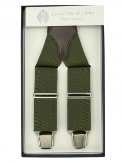 Bretelle in elastico verde militare 35mm 4 clips (#1232)