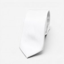 Cravatta Made in Como in pura seta bianco ottico 8cm x 148cm