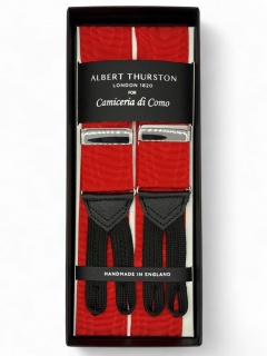 Nastro rosso Moiré pelle nera (#1210)  Nastro rosso Moiré pelle nera (#1210)