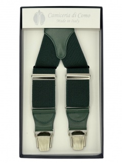 Bretelle in elastico verde inglese 35mm 4 clips (#1109)