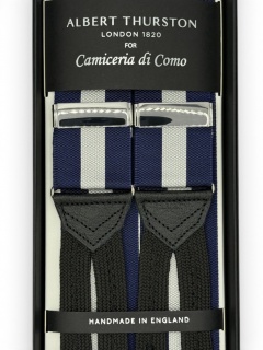 Nastro Regimental navy e bianco con passamaneria (#1298)