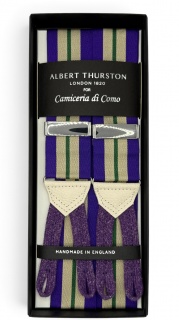 Nastro Regimental viola, beige e verde scuro con passamaneria (#1314)