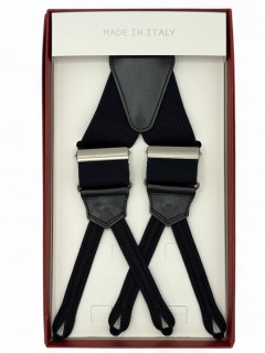 Bretelle in elastico blu midnight con passamaneria (#1207)