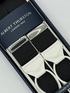 Bretelle Nere con pelle bianca martellata (#612)