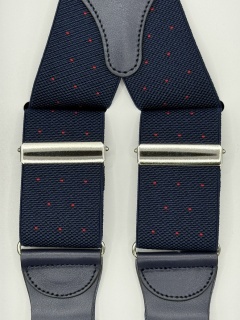 Elastic braces red polka dots 35mm 4 clip (#1346)