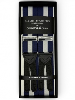 Nastro Regimental navy e bianco con passamaneria (#1298)