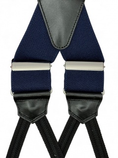 Bretelle in elastico blu navy con passamaneria (#1110)